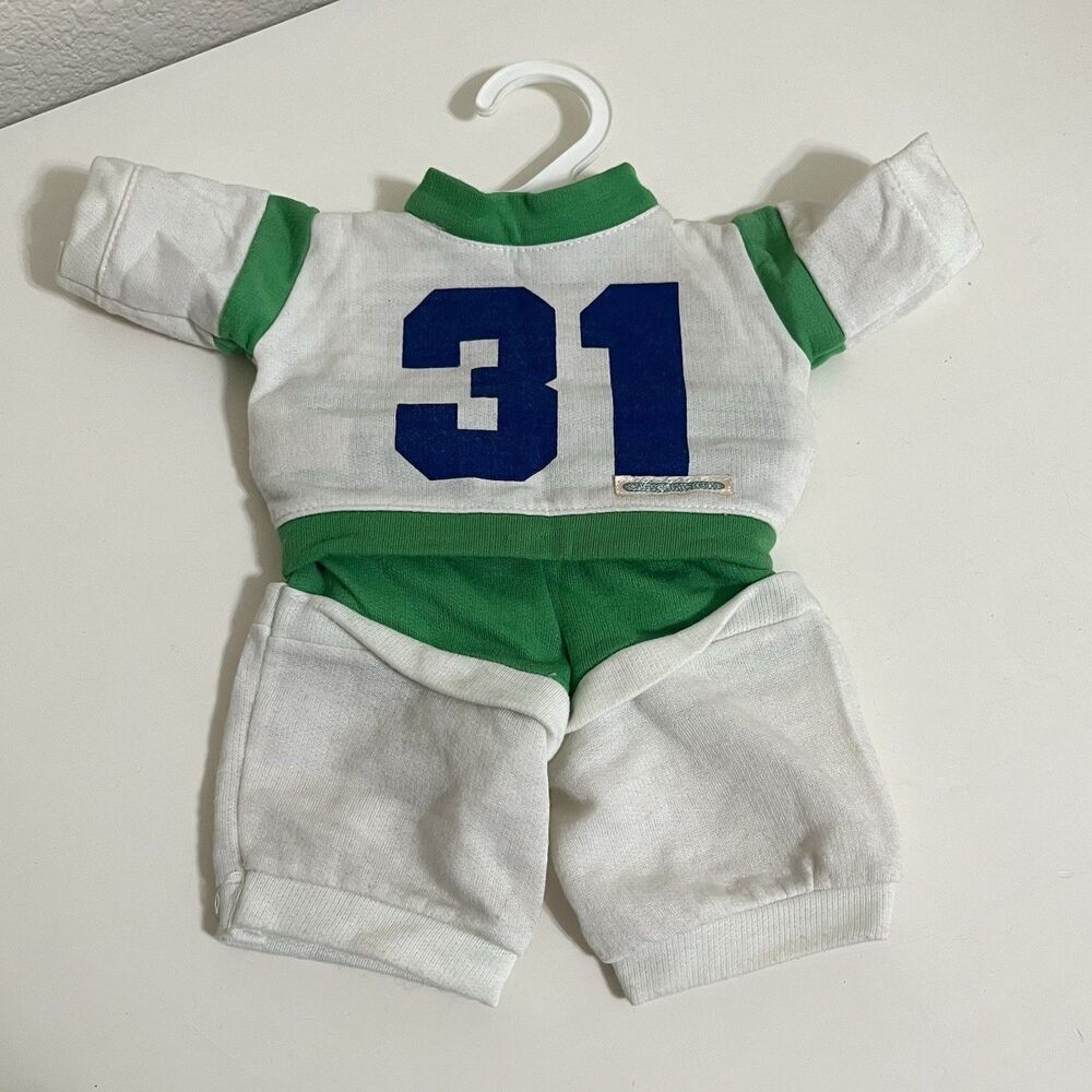 Cabbage Patch Kids Sports Time Football #31 Sweatsuit Green and White IJ Coleco